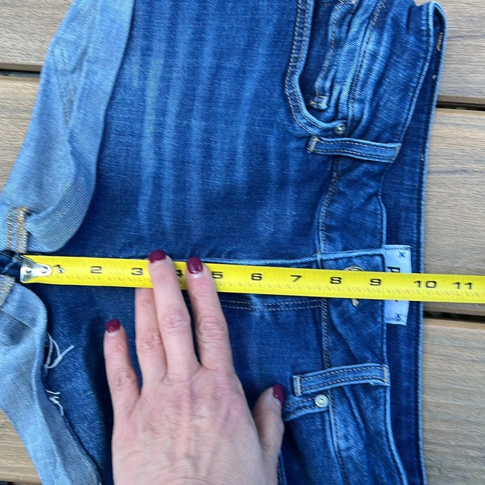Paige Jimmy Jimmy Short Raw Hem Cuff Retro 2000s Denim Shorts Mid Rise Relaxed